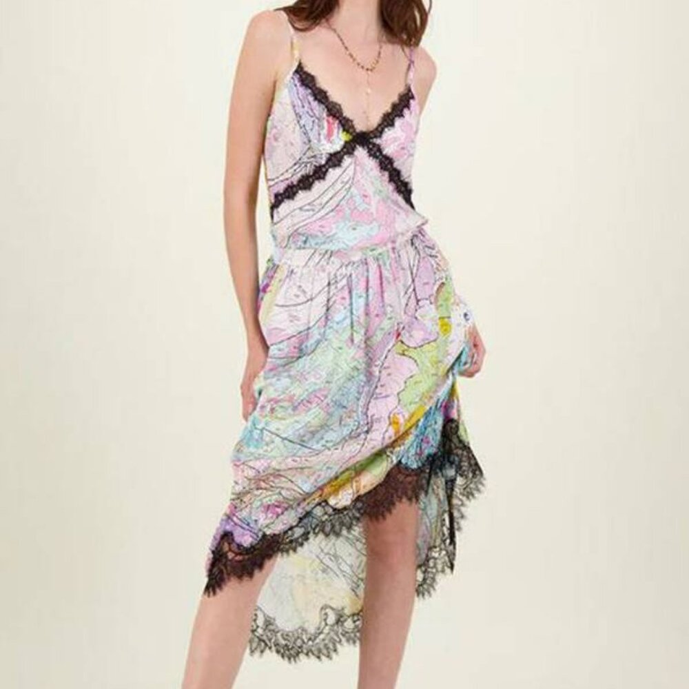 ME369 Valeria Skirt – Aerial Photograph Print | Matching Set | NWT | SIZE S